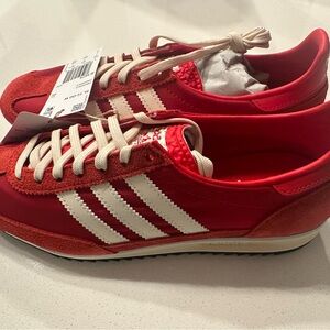 Adidas Crimson and Cream Trainers